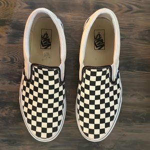 Vans Classic Slip On in Black/white checkerboard.